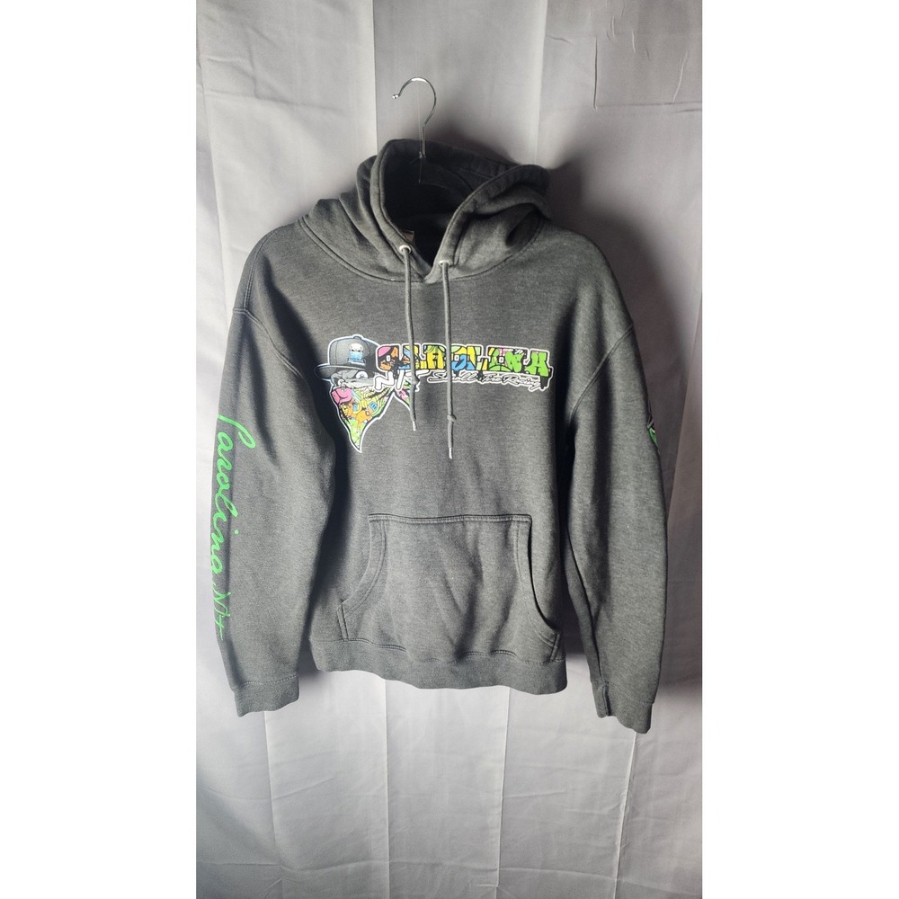 Lane Seven Carolina NT Mens Hoodie Charcoal Grey Streetwear Graphic Sweatshirt M